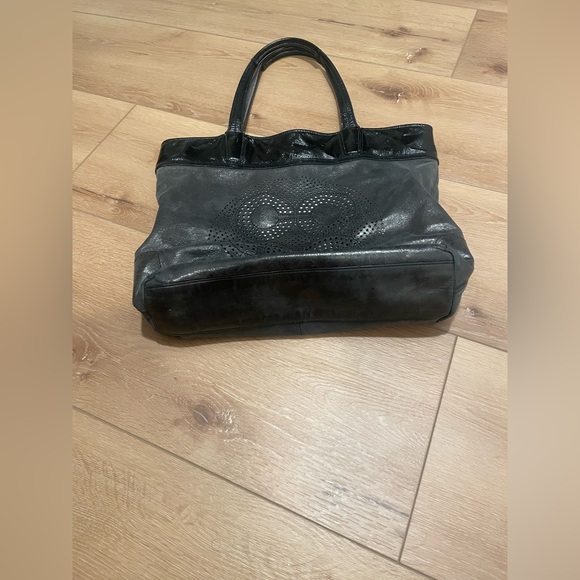 Coach - Black Audry Perforated Leather Shoulder Tote Purse Bag - Picture 7 of 8